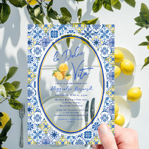 Italian Summer La Dolce Vita Bridal Shower Acrylic Invitations