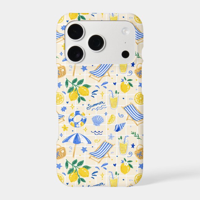 Italian Summer Lemon Beach Pattern (Back)