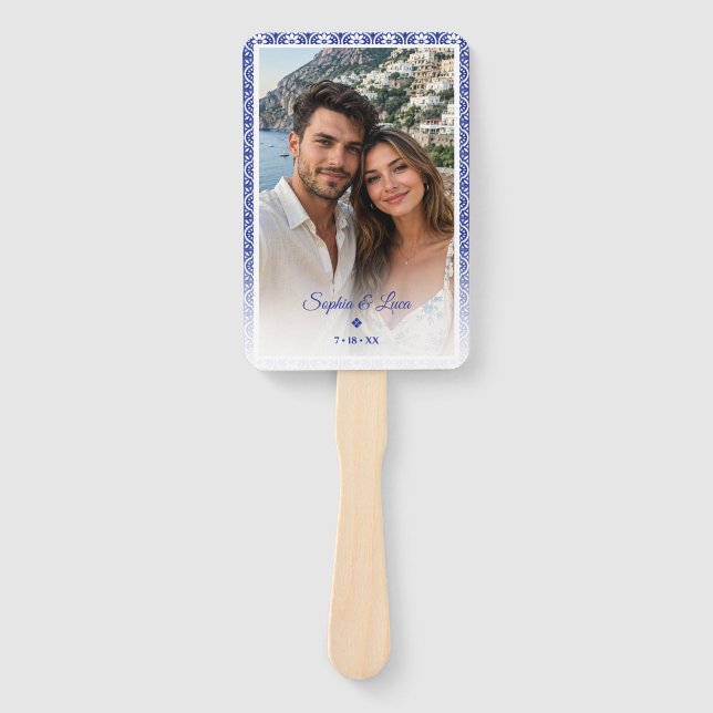 Italian Summer Lemon Wedding Program Fan (Front)