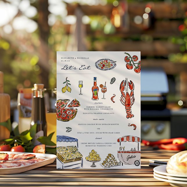 Italian Summer Watercolor Wedding Menu (Creator Uploaded)