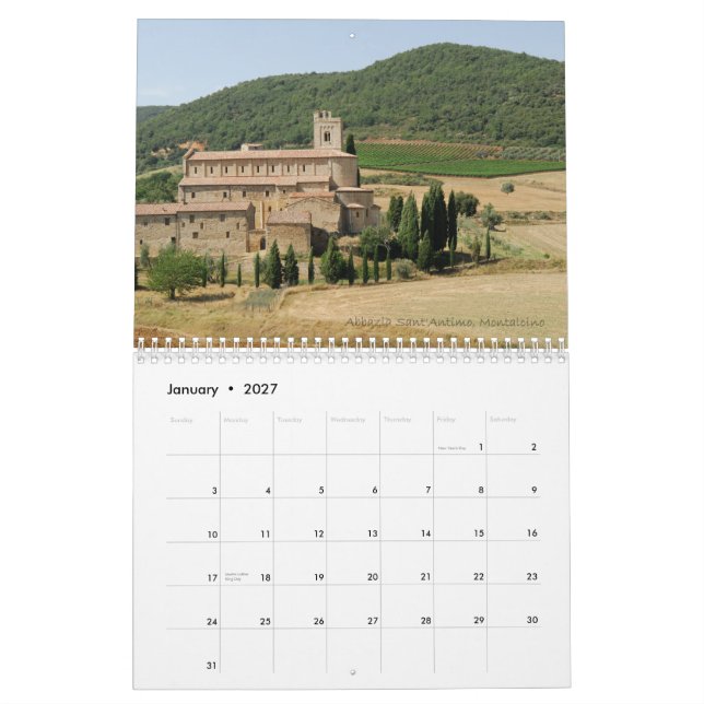 Italian Summers Calendar (Jan 2027)
