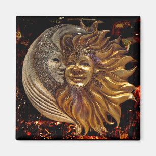 Italian Sun & Moon Carnaval Masks Magnet