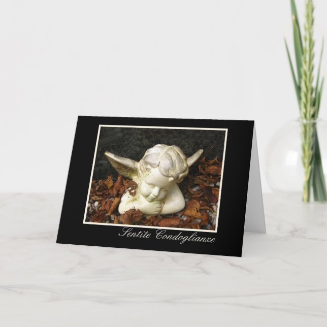 Italian Sympathy Guardian Angel Card (Front)