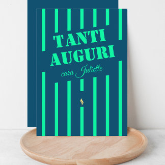Italian tanti auguri blue birthday greeting card