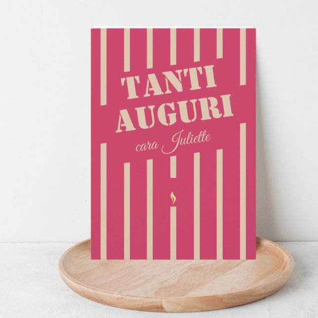 Italian tanti auguri pink birthday greeting card (Creator Uploaded)