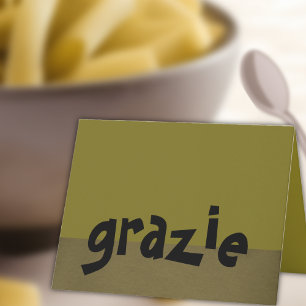 Italian Thank You Note Grazie Card