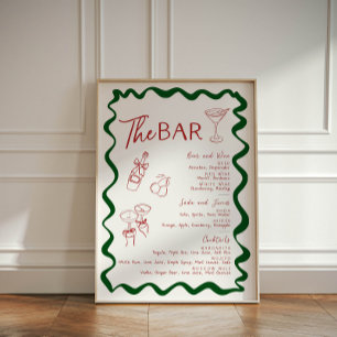 Italian Thats Amore Bridal Shower Bar Menu Cocktai Pedestal Sign