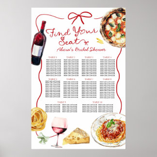Italian That's Amore Bridal Shower Seating Chart