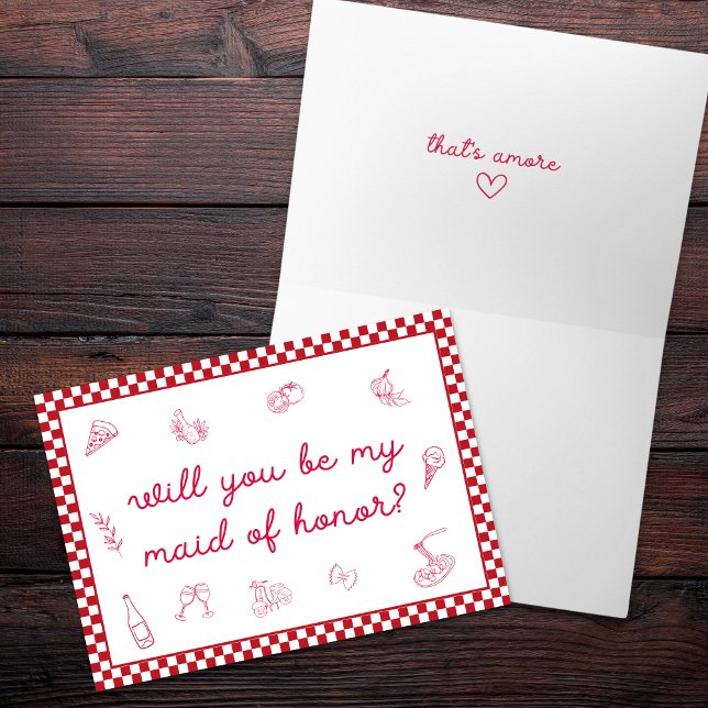 Italian "That's Amore" Maid of Honour Proposal  Card (Creator Uploaded)