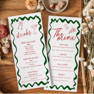 Italian Thats Amore Pizza Bridal Shower Menu Card