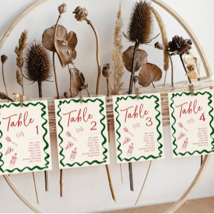Italian That's Amore Pizza Bridal Table Number