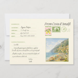 Italian Theme Amalfi Coast Invitation