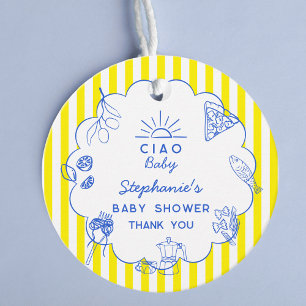 Italian Themed Baby Shower Ciao Baby Favour Tags