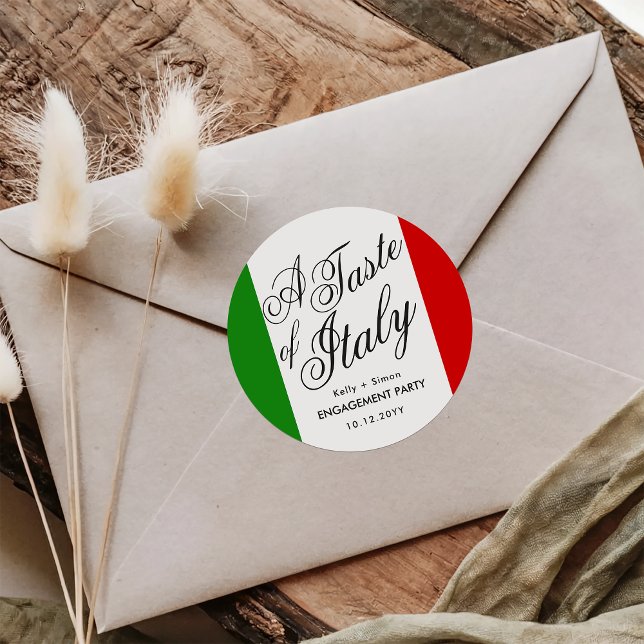 Italian Themed Dinner | Engagement Party Classic Round Sticker (Creator Uploaded)