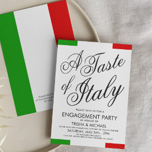 Italian Themed Dinner   Engagement Party Invite