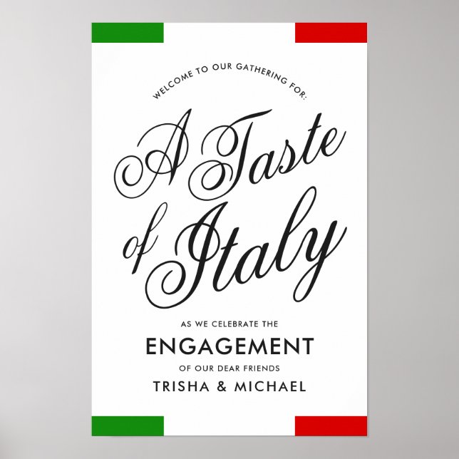 Italian Themed Dinner | Engagement Party Poster (Front)