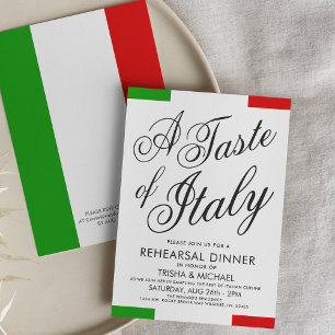Italian Themed Dinner   Rehearsal Dinner Invite