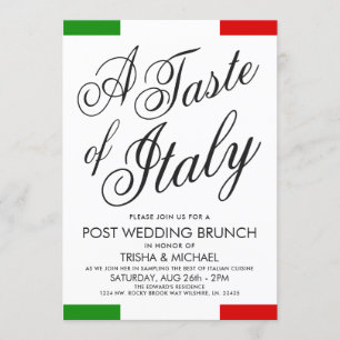 Italian Themed Post Wedding Brunch   Dinner Invite