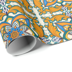 Italian tile design wrapping paper