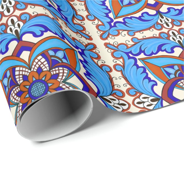 Italian tile design wrapping paper (Roll Corner)