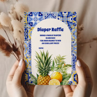 Italian tiles lemon baby shower diapper raffle