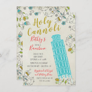 Italian Tower of Pisa Baby Shower invitations