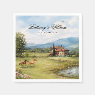 Italian Tuscan Countryside Wedding  Napkin
