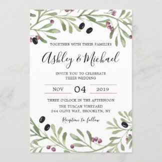 Italian Tuscan Greek Wedding Invitation