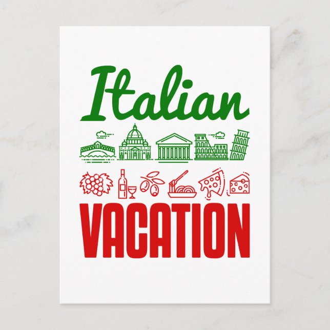 Italian Vacation Italy Trip Travel Souvenir Postcard (Front)