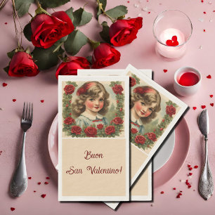 Italian  Valentine Day Napkin