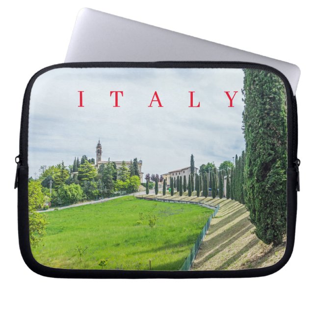 Italian village church view laptop case (Front)