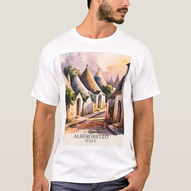 Italian Village Trulli Vintage Alberobello Puglia T-Shirt (Front)