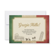 Italian Vintage 60th Birthday party Thank You Card