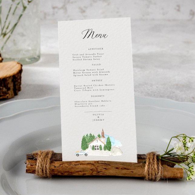 Italian Watercolor House Wedding   Menu (Creator Uploaded)