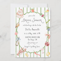 Italian Watercolor Rustic Bridal Shower Invitation