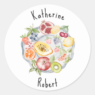 Italian Watercolor Rustic Wedding Classic Round Sticker