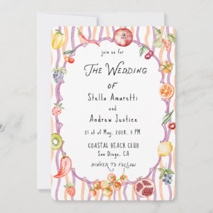 Italian Watercolor Rustic Wedding Invitation