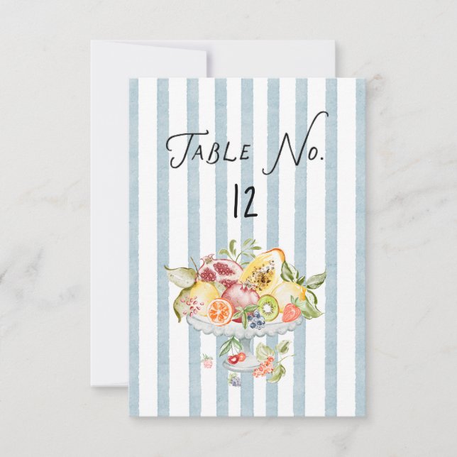 Italian Watercolor Rustic Wedding Table Number (Front)