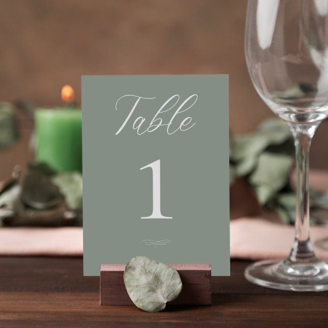 Italian Watercolor Sage Green House Wedding  Table Number (Creator Uploaded)