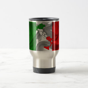 Italian waving flag travel mug