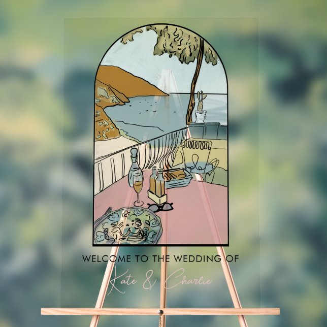 Italian Wedding welcome Acrylic Sign (Neutral)