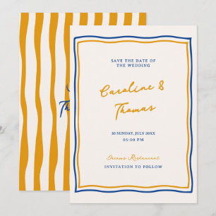 italian whimsical doodle save the date invitation