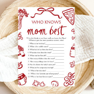 Italian Who Knows Mummy Best Baby Shower Game Invitation