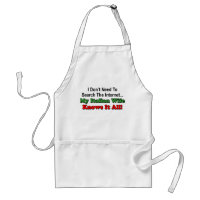 Italian Wife Knows It All funny apron