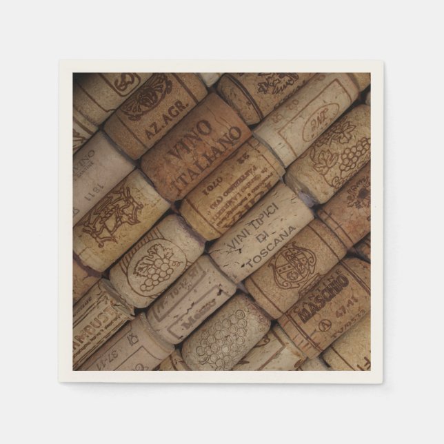 Italian Wine Cork Collection Napkin (Front)