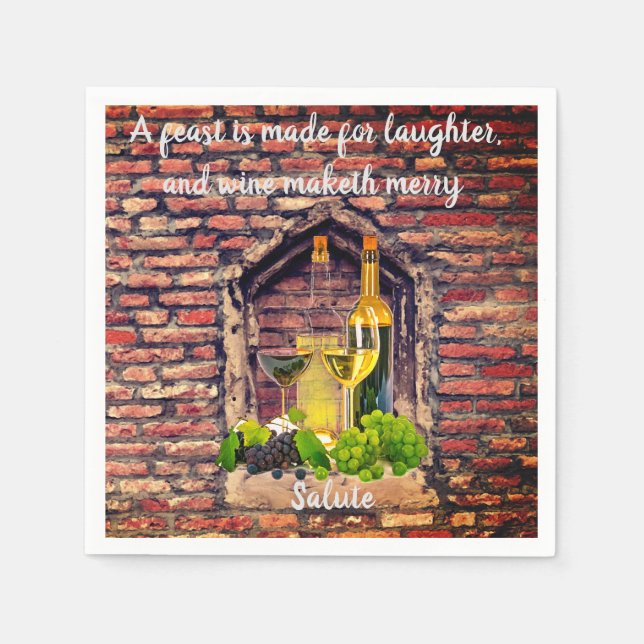 Italian Wine Quote on Paper Party Napkins (Front)