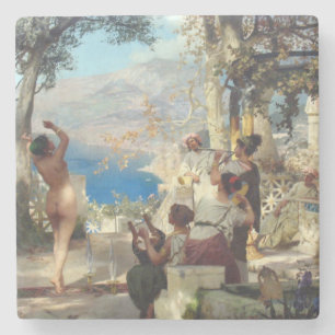 Italian Woman Dancing Among Daggers Stone Coaster