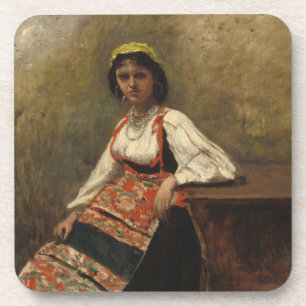 Italian Woman (La Morieri) by Corot Coaster