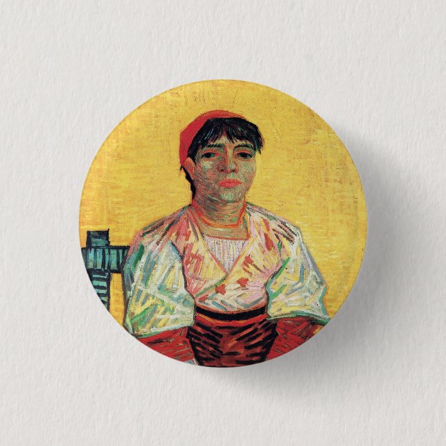 Italian Woman portrait painting  Vincent van Gogh 3 Cm Round Badge (Front)