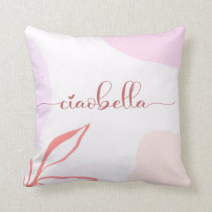 Italian words pink  "Ciao Bella" Cushion